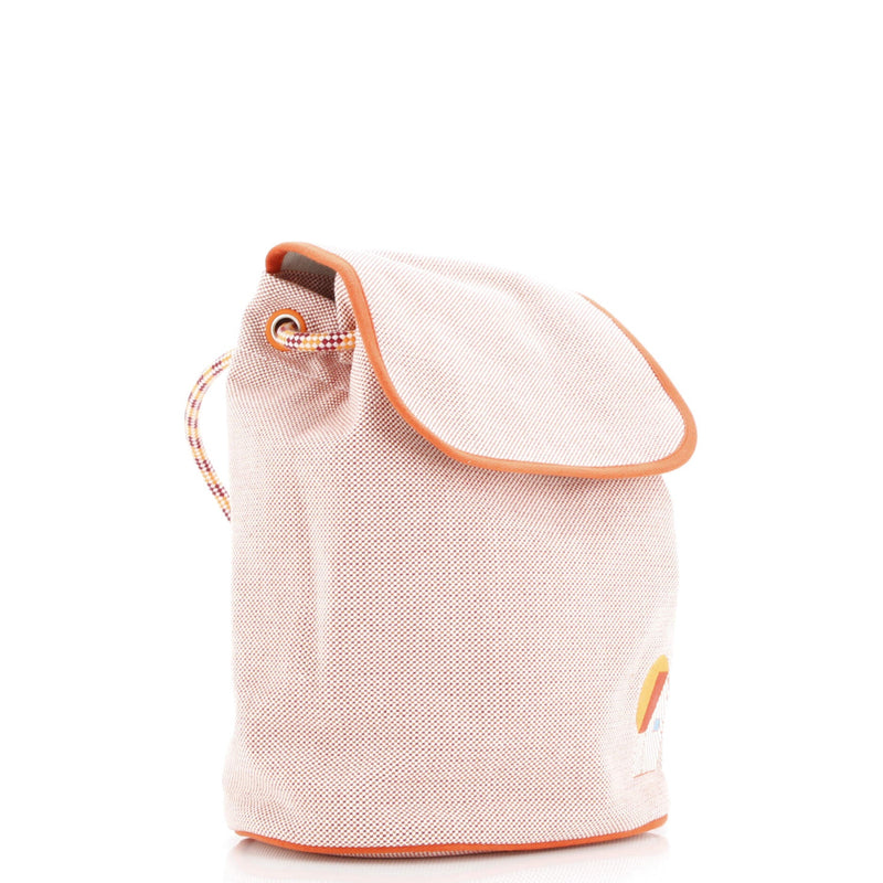 Les Cabanes Backpack Embroidered Toile