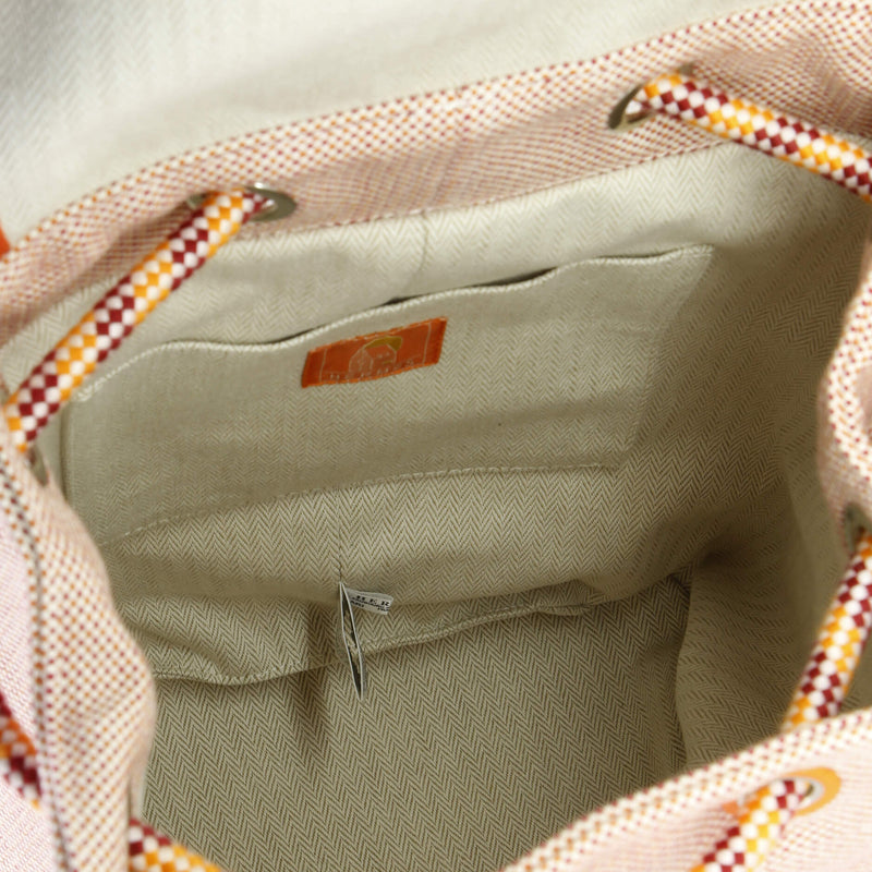 Les Cabanes Backpack Embroidered Toile