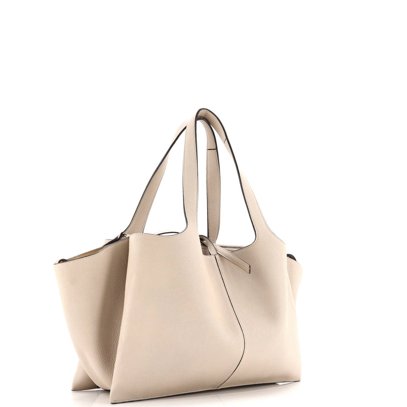 Tri-Fold Shoulder Bag Grained Calfskin