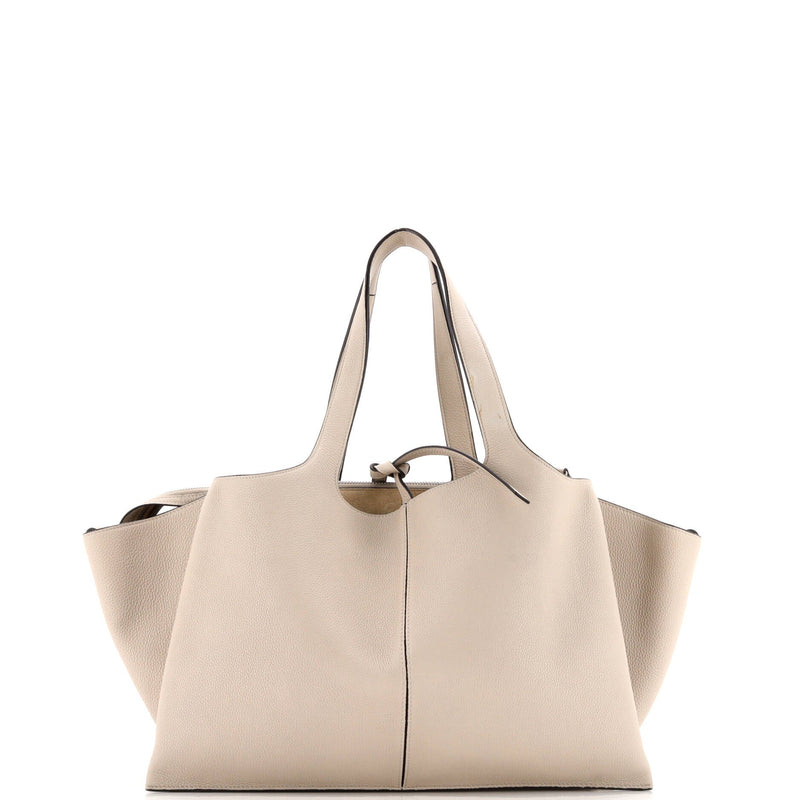 Tri-Fold Shoulder Bag Grained Calfskin