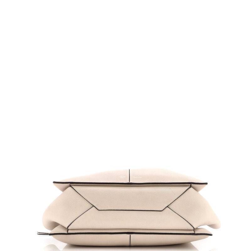 Tri-Fold Shoulder Bag Grained Calfskin