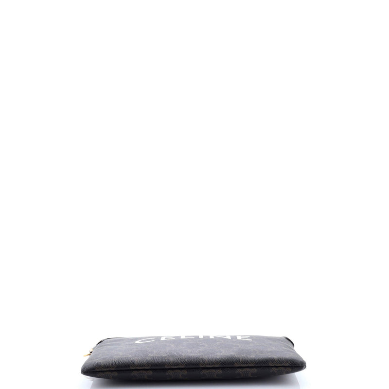 Logo Zip Wristlet Pouch Triomphe Coated