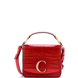 C Double Carry Bag Crocodile Embossed