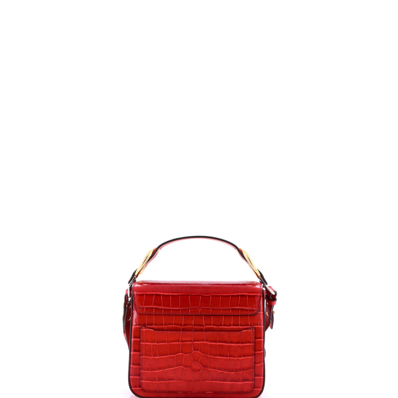C Double Carry Bag Crocodile Embossed