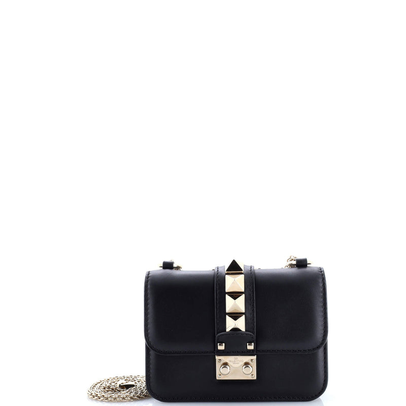 Glam Lock Shoulder Bag Leather Mini