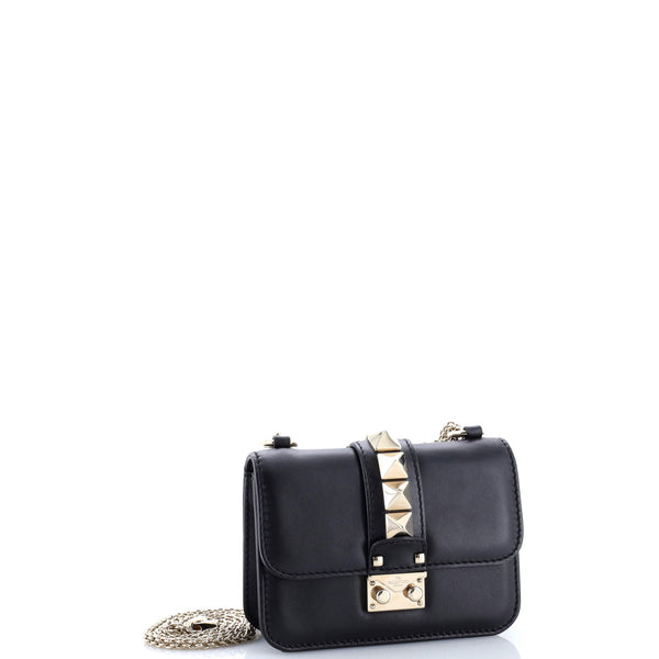 Glam Lock Shoulder Bag Leather Mini