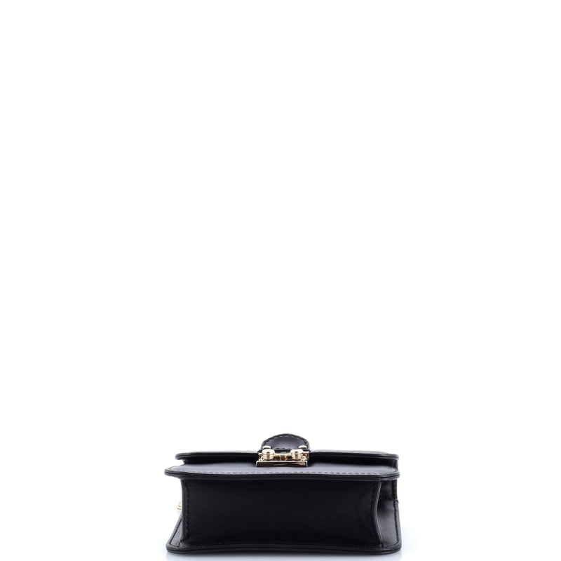 Glam Lock Shoulder Bag Leather Mini