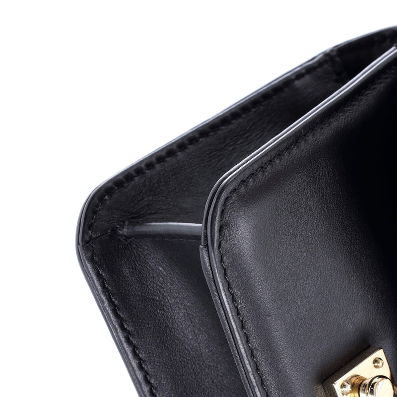 Glam Lock Shoulder Bag Leather Mini