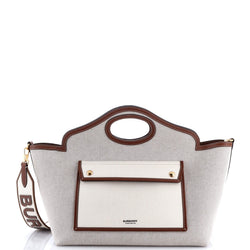 Soft Pocket Tote Canvas With Leather