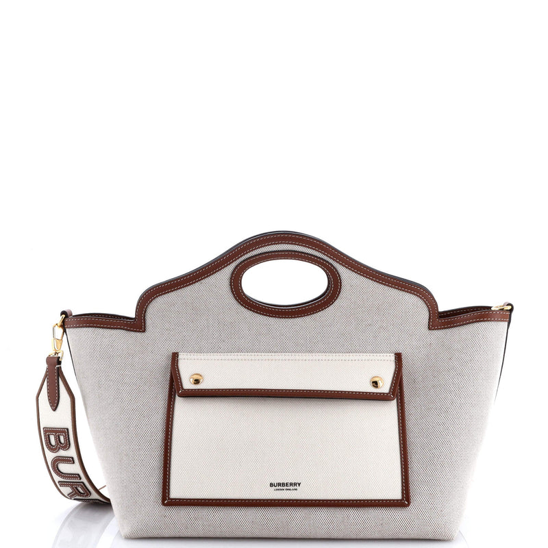 Soft Pocket Tote Canvas With Leather
