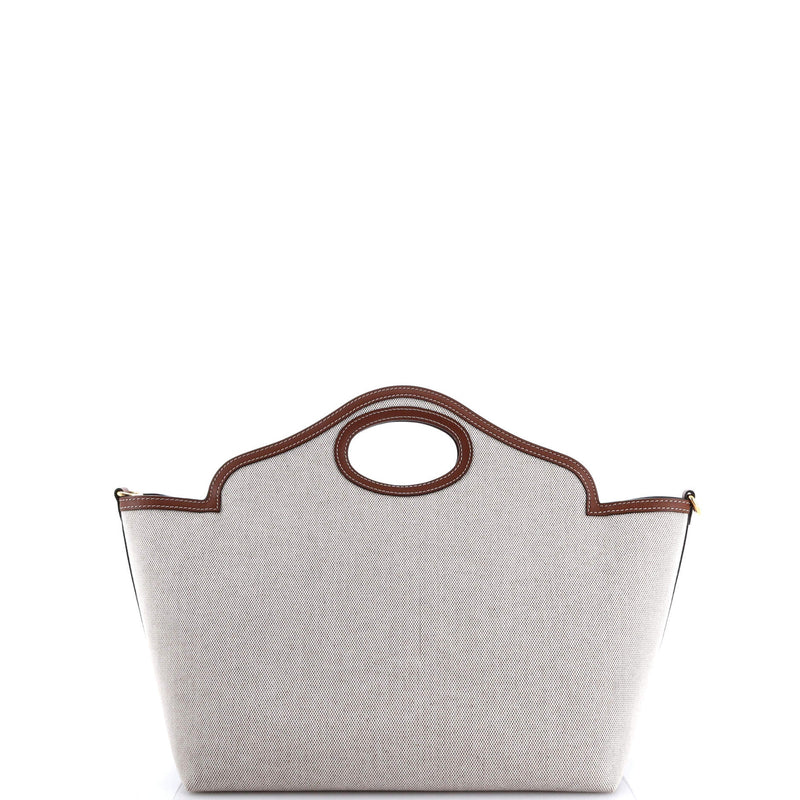 Soft Pocket Tote Canvas With Leather
