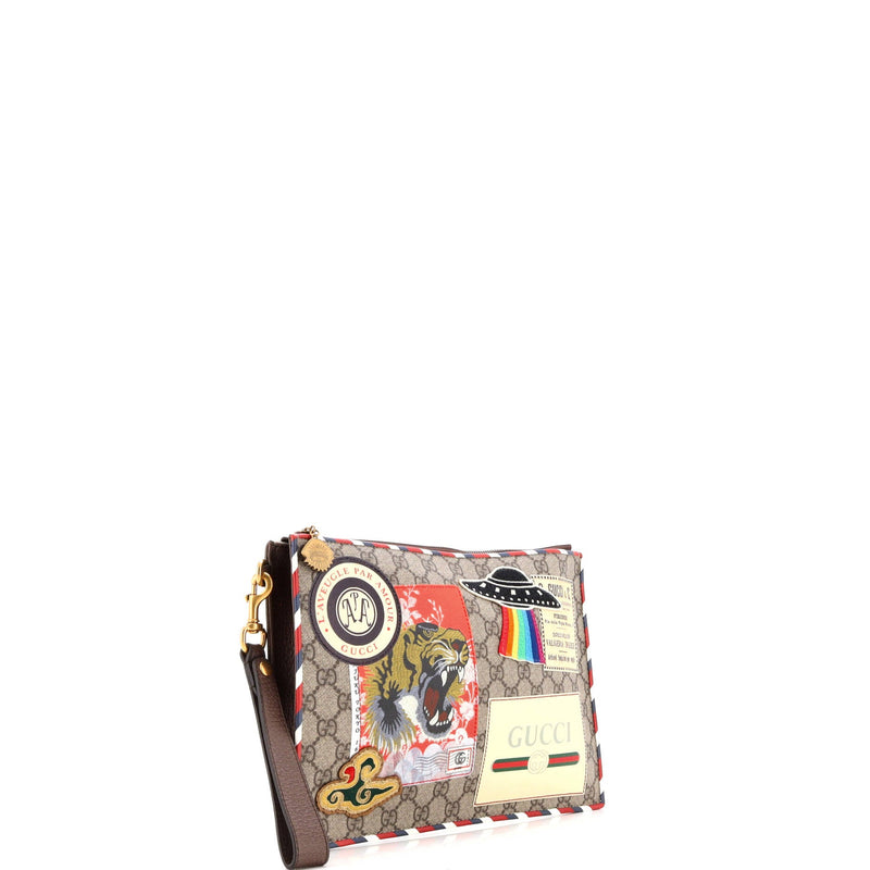 Courrier Pouch Gg Coated Canvas With