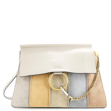 Faye Shoulder Bag Stitched Suede And