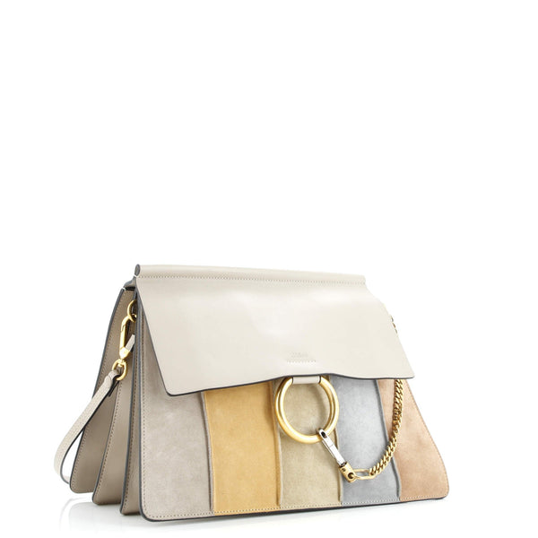Faye Shoulder Bag Stitched Suede And