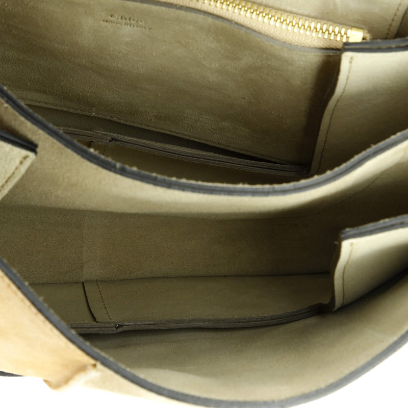 Faye Shoulder Bag Stitched Suede And