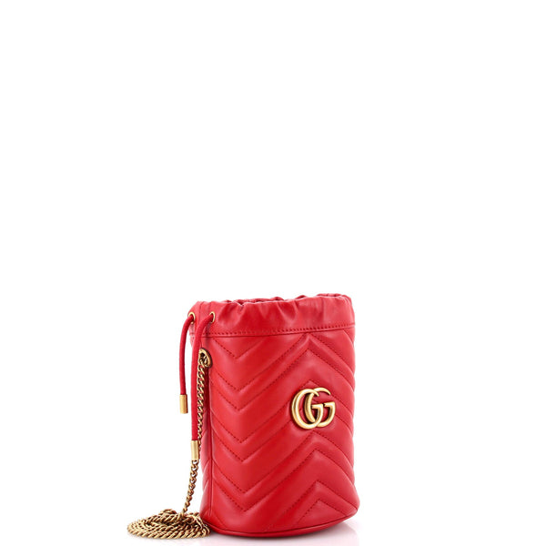 Gg Marmont Bucket Bag Matelasse Leather