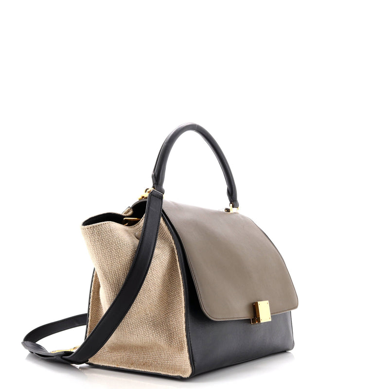 Trapeze Bag Leather With Canvas Medium