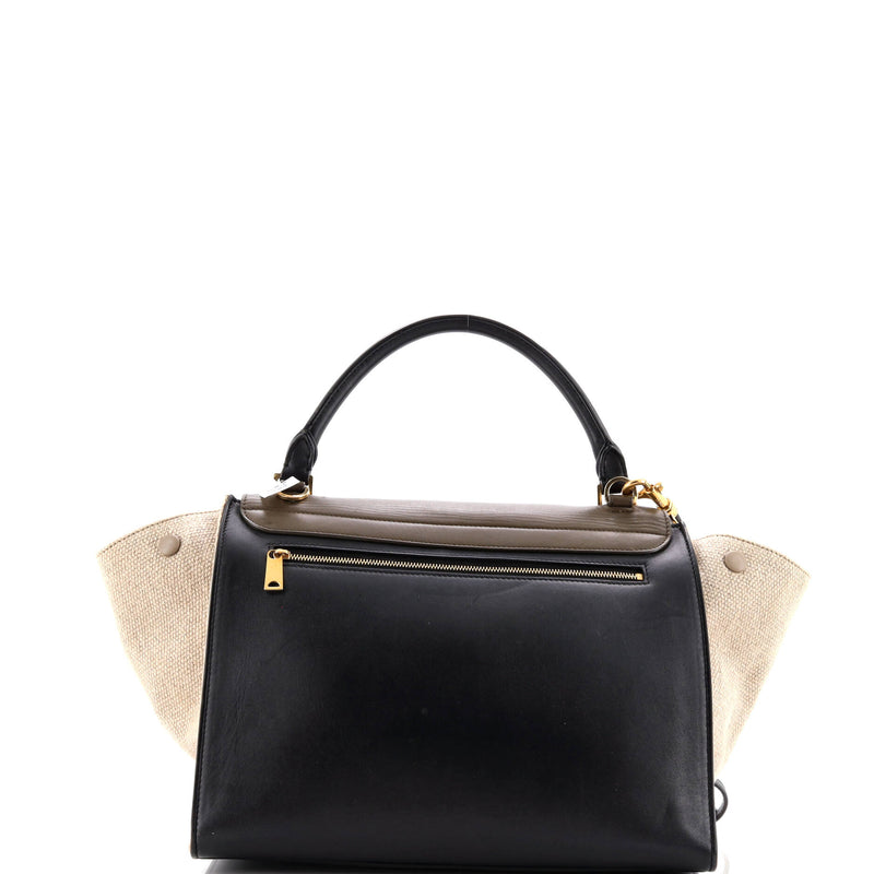 Trapeze Bag Leather With Canvas Medium