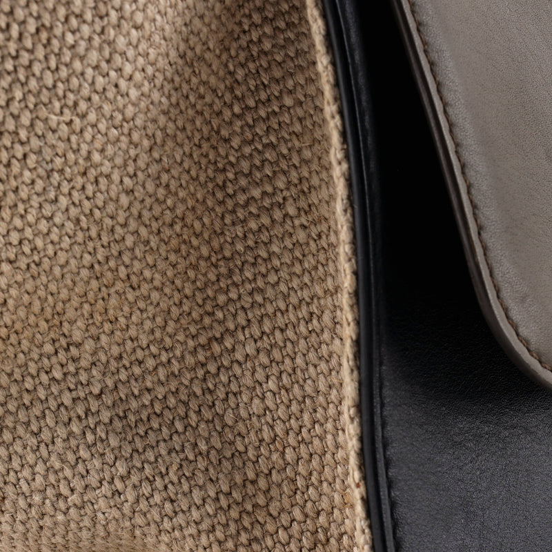 Trapeze Bag Leather With Canvas Medium