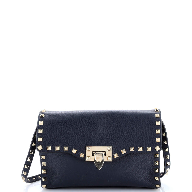 Rockstud Flip Lock Flap Bag Leather