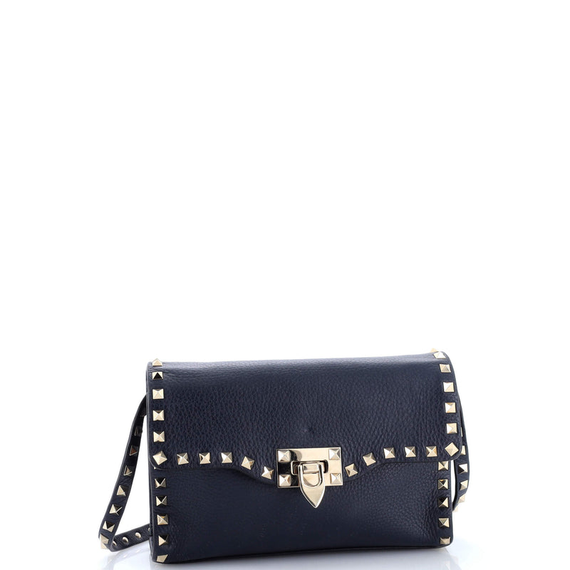 Rockstud Flip Lock Flap Bag Leather