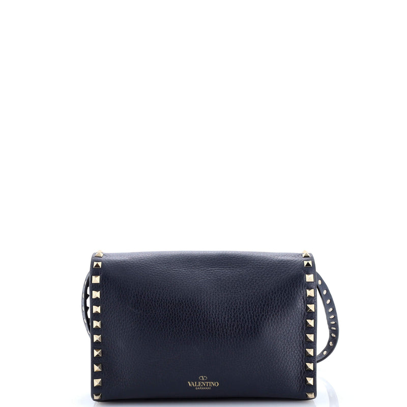Rockstud Flip Lock Flap Bag Leather