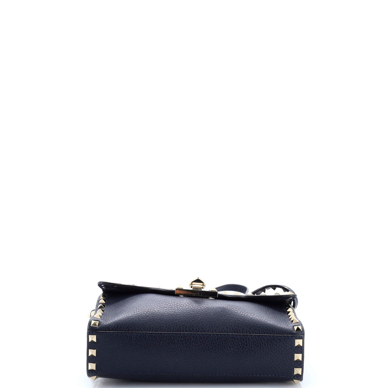 Rockstud Flip Lock Flap Bag Leather