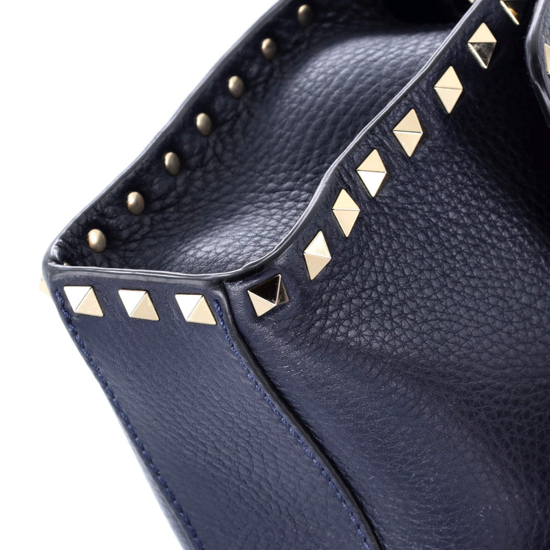 Rockstud Flip Lock Flap Bag Leather