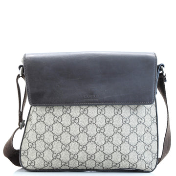 Flap Messenger Bag Gg Coated Canvas With