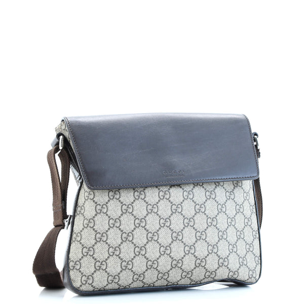 Flap Messenger Bag Gg Coated Canvas With