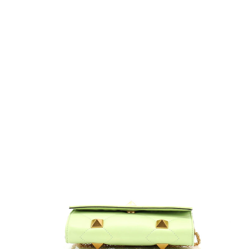 Roman Stud Wallet On Chain Quilted