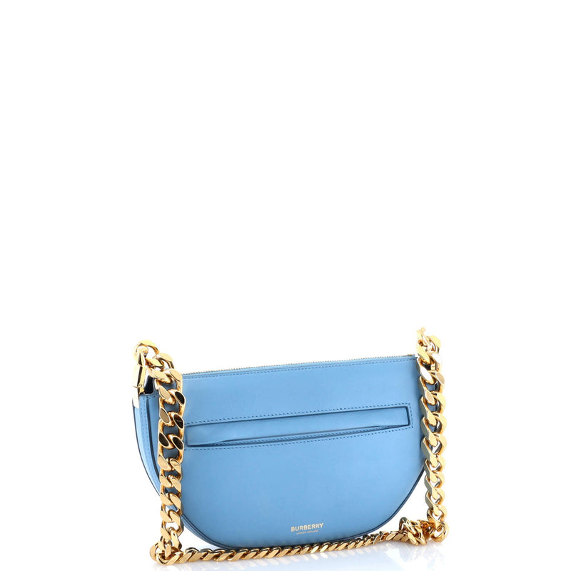 Olympia Zip Chain Shoulder Bag Leather