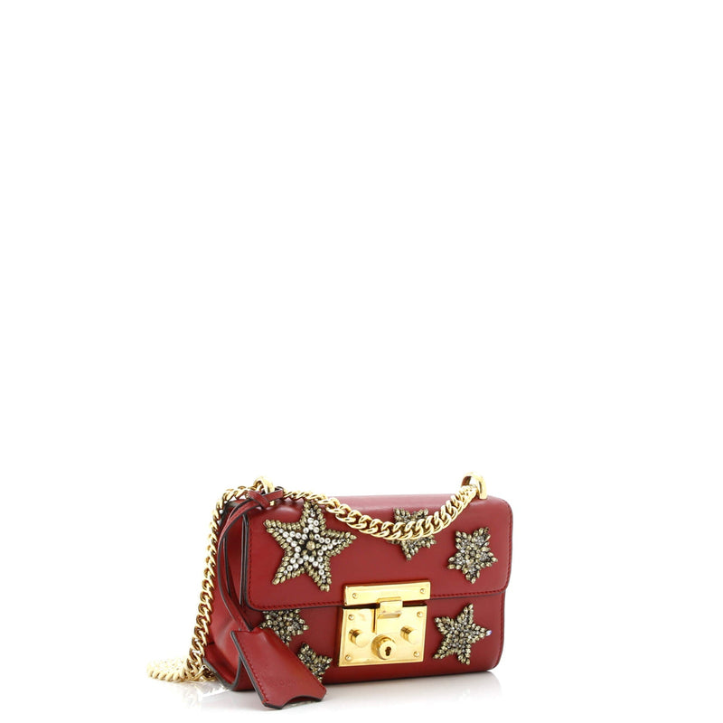 Padlock Shoulder Bag Embellished Leather