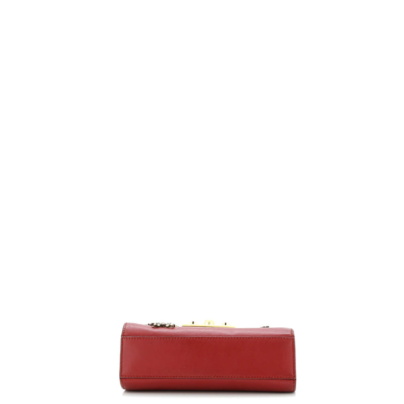 Padlock Shoulder Bag Embellished Leather