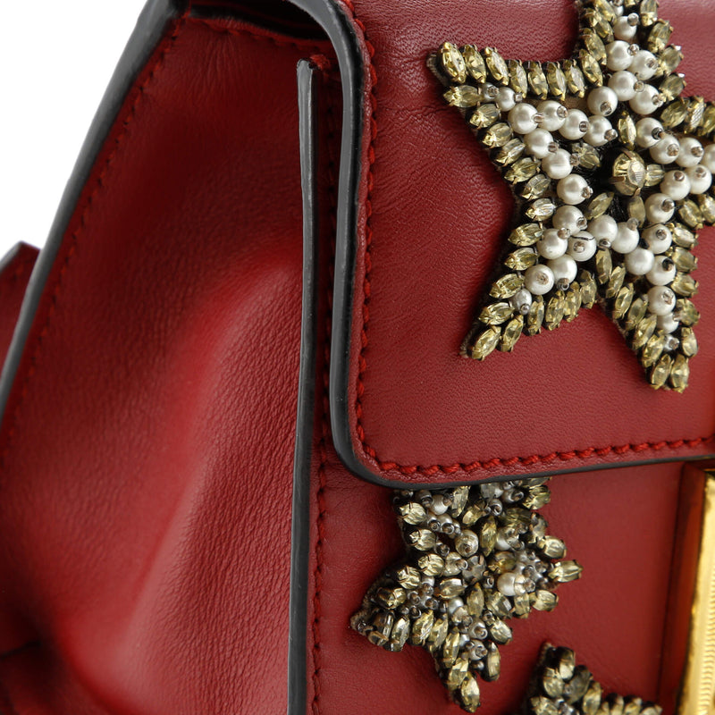 Padlock Shoulder Bag Embellished Leather