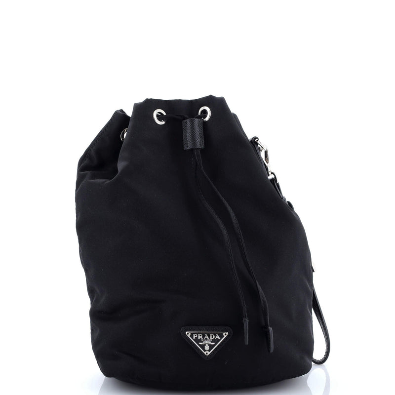 Drawstring Wristlet Bucket Bag Tessuto