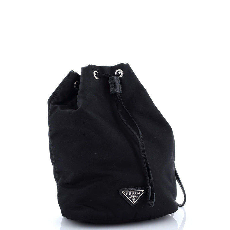 Drawstring Wristlet Bucket Bag Tessuto