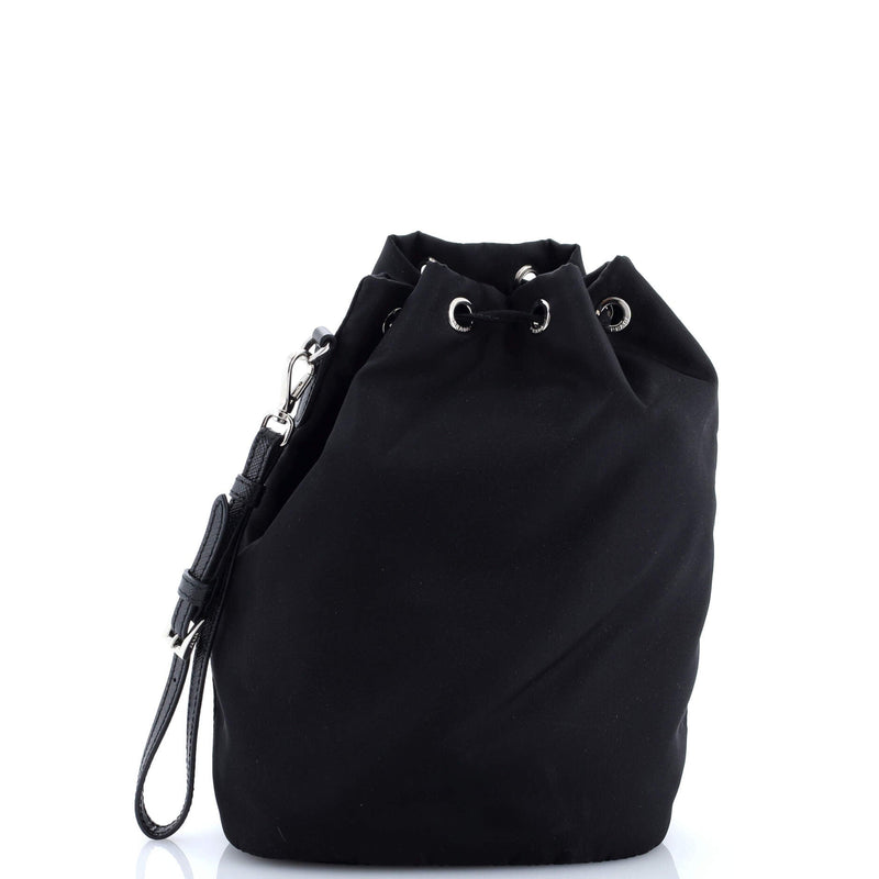 Drawstring Wristlet Bucket Bag Tessuto