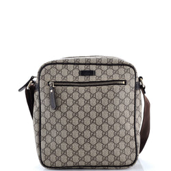 Front Zip Messenger Gg Coated Canvas