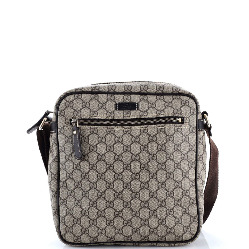 Front Zip Messenger Gg Coated Canvas