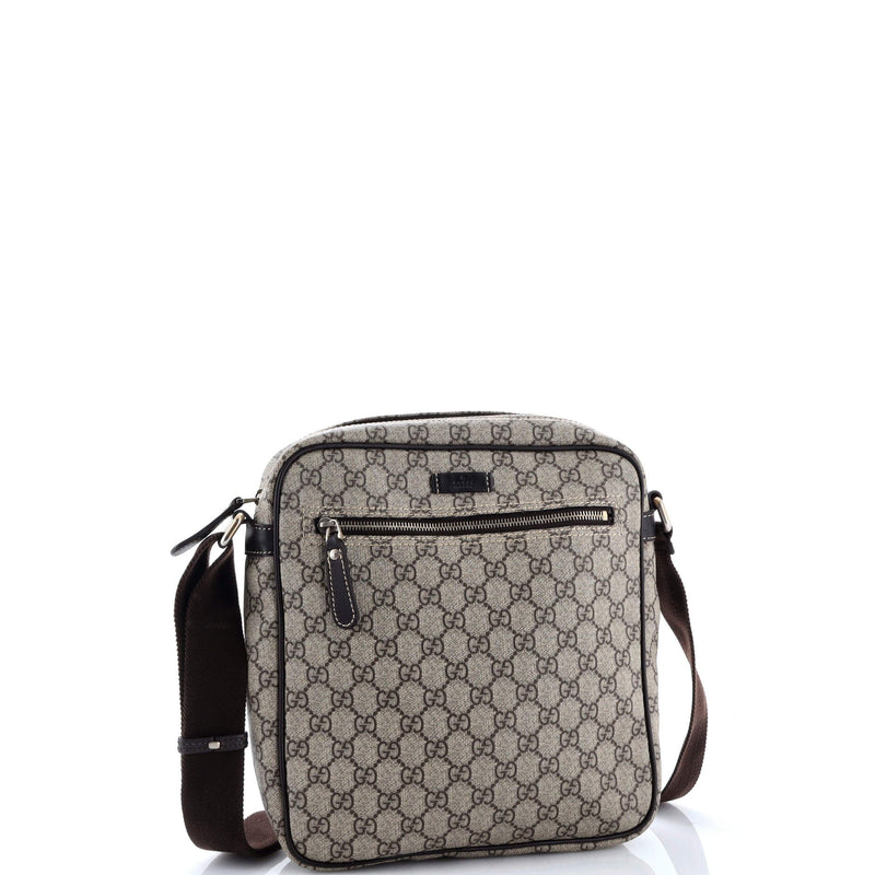 Front Zip Messenger Gg Coated Canvas