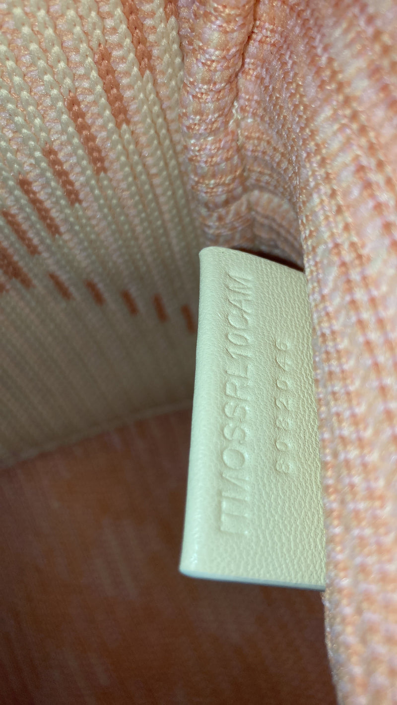 Peg Handle Bag Knit Check Fabric Medium