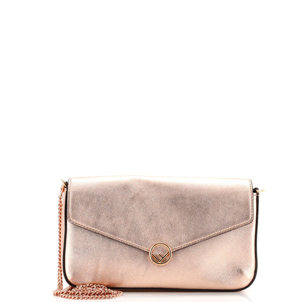 F Is Fendi Envelope Chain Clutch Leather