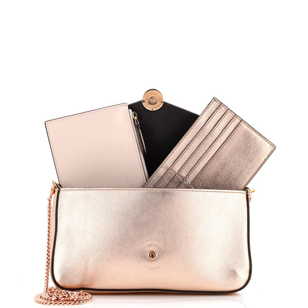 F Is Fendi Envelope Chain Clutch Leather