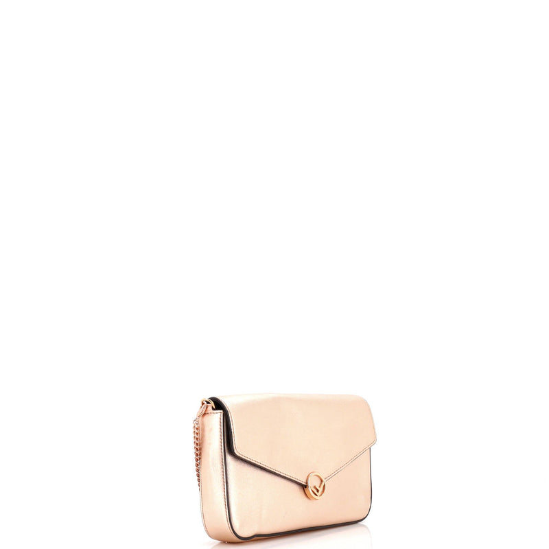 F Is Fendi Envelope Chain Clutch Leather