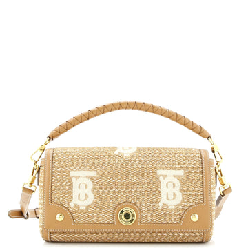 Note Top Handle Bag Embroidered Raffia