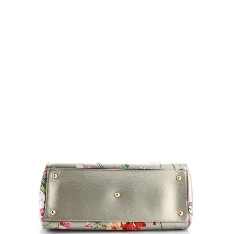 Bamboo Shopper Tote Blooms Print Leather