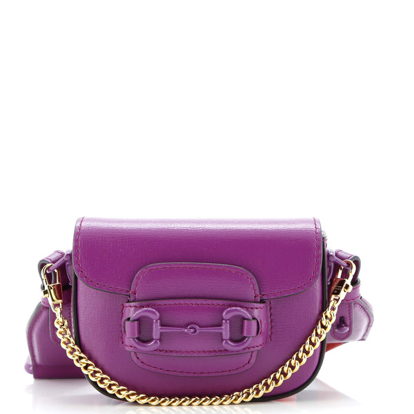 Horsebit Shoulder Bag Leather Super Mini