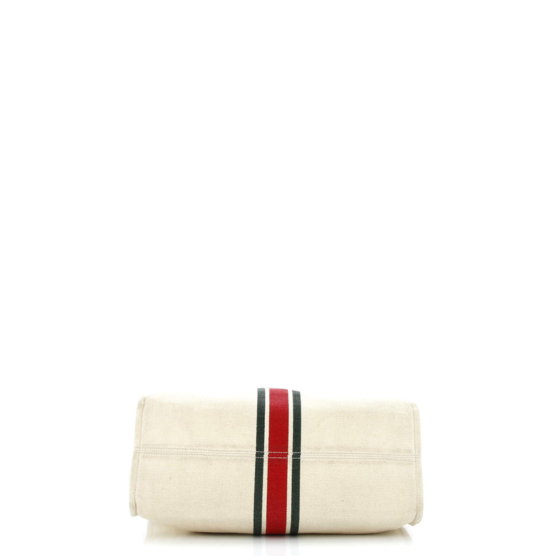Foldable Web Tote Canvas With Leather