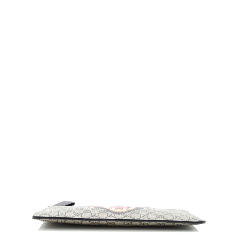 Zipped Pouch Angry Cat Gg Coated Canvas